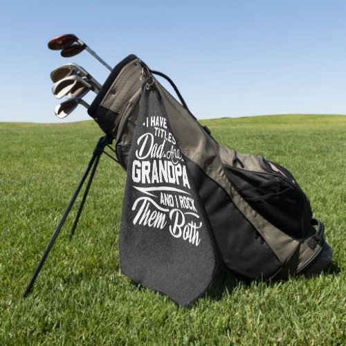 Cute Fun Retro Typography Dad Grandpa Gift Golf Towel