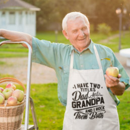 Cute Fun Retro Typography Dad Grandpa Gift Long Apron