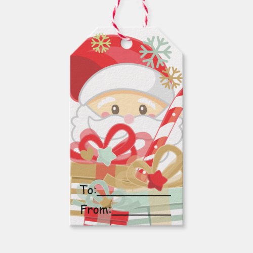 Cute Fun Santa Claus Personalized Christmas Gift Tags