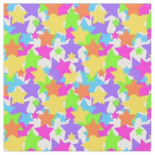 Cute Fun Scattered Stars Colorful  Playful Fabric