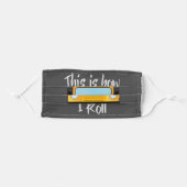 Cute, Fun School Bus Driver Adult Cloth Face Mask (Front, Folded)