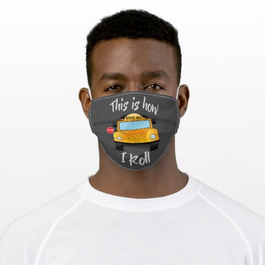 Cute, Fun School Bus Driver Adult Cloth Face Mask (Worn)
