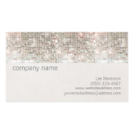 Cute Fun Silver Sparkly Faux Sequin and Linen Business Card