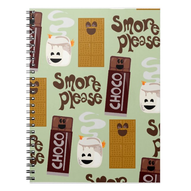 Cute Fun Smore Ingredients Pattern Notebook (Front)