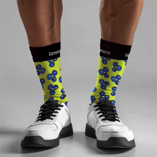 Cute Fun Summer Name Blueberry Modern Trendy Teen Socks (Creator Uploaded)