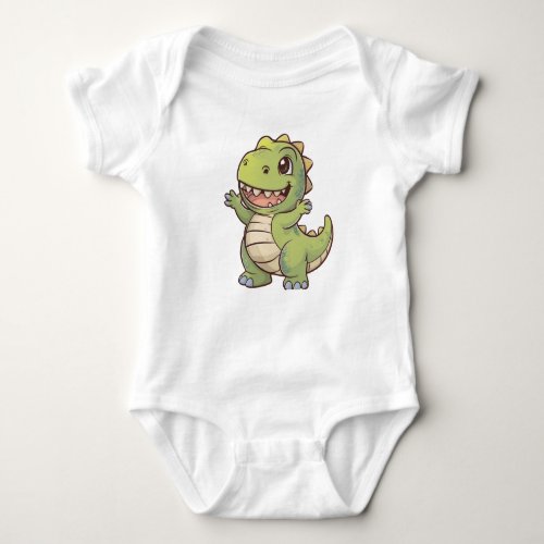 Cute fun t rex dinosaur cartoon baby bodysuit