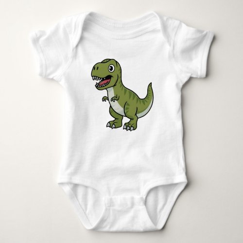 Cute fun t rex dinosaur cartoon baby bodysuit