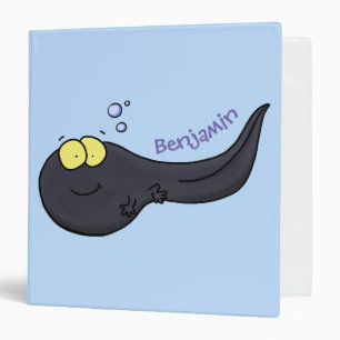 Cute fun tadpole cartoon illustration 3 ring binder