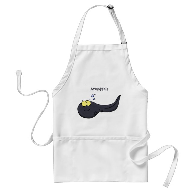 Cute fun tadpole cartoon illustration adult apron (Front)