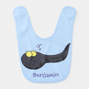Cute fun tadpole cartoon illustration baby bib