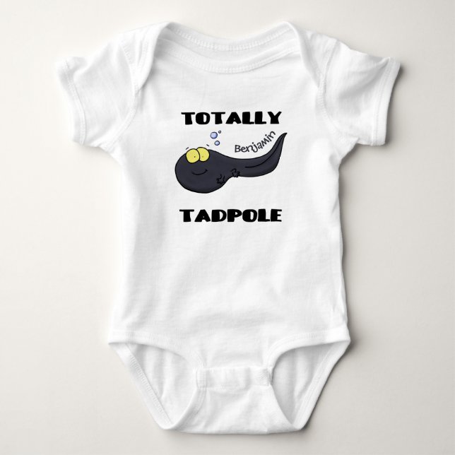 Cute fun tadpole cartoon illustration baby bodysuit (Front)