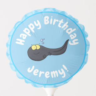 Cute fun tadpole cartoon illustration balloon