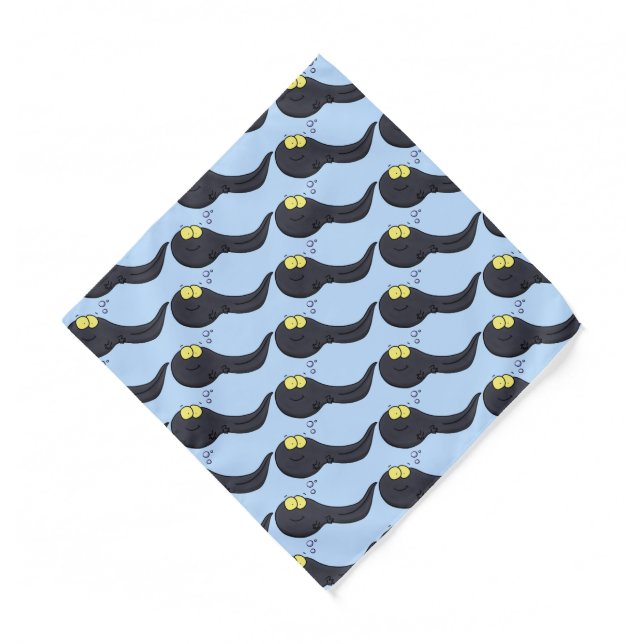 Cute fun tadpole cartoon illustration  bandana (Front)
