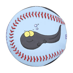 Cute fun tadpole cartoon illustration baseball
