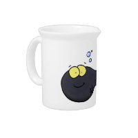 Cute fun tadpole cartoon illustration beverage pitcher