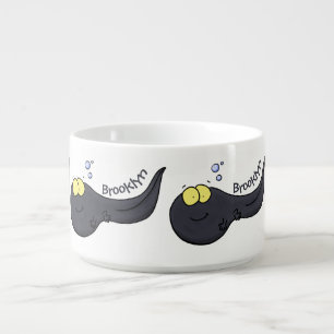 Cute fun tadpole cartoon illustration bowl