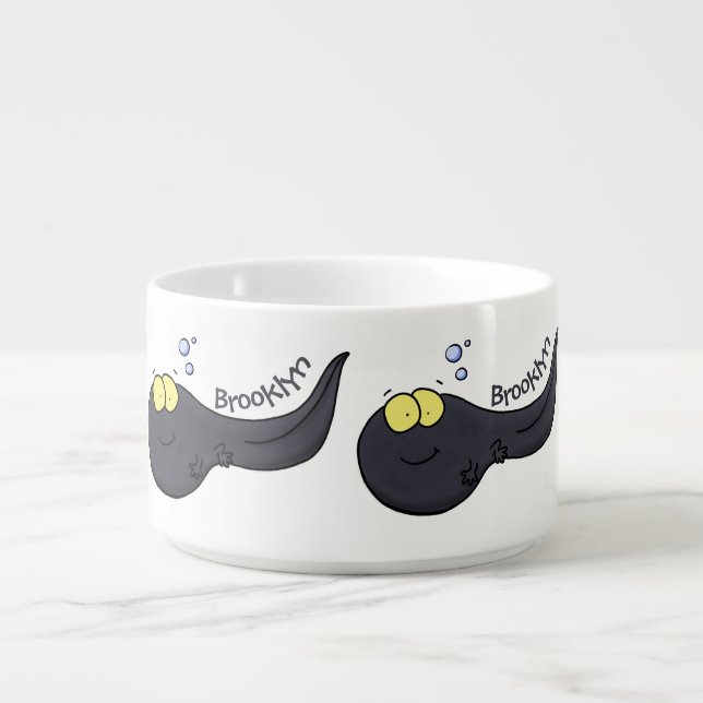 Cute fun tadpole cartoon illustration bowl (Center)
