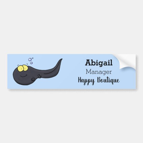 Cute fun tadpole cartoon illustration bumper sticker