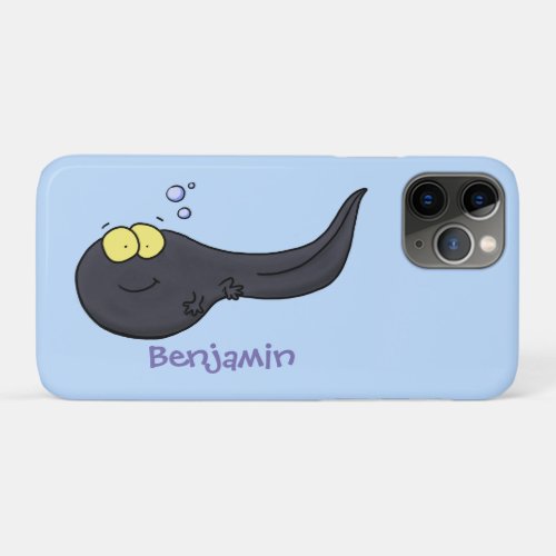 Cute fun tadpole cartoon illustration iPhone 11 pro case