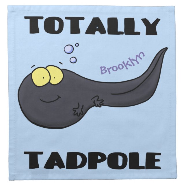 Cute fun tadpole cartoon illustration cloth napkin (Front)