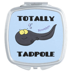 Cute fun tadpole cartoon illustration compact mirror