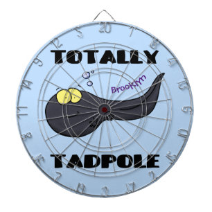 Cute fun tadpole cartoon illustration dart board