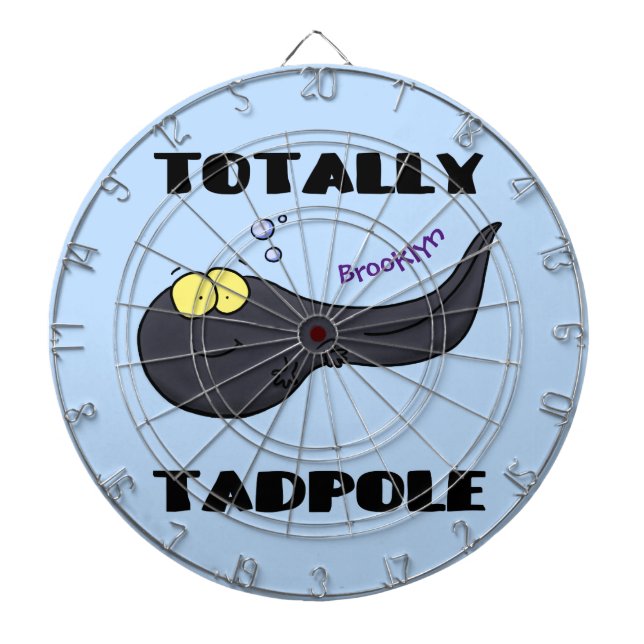 Cute fun tadpole cartoon illustration dart board (Front)