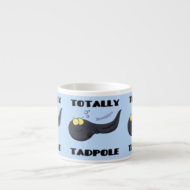 Cute fun tadpole cartoon illustration espresso cup (Front)