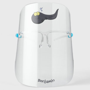 Cute fun tadpole cartoon illustration face shield