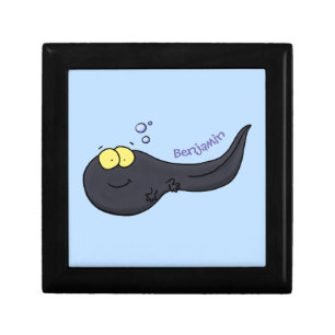 Cute fun tadpole cartoon illustration gift box