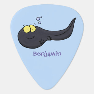 Cute fun tadpole cartoon illustration guitar pick