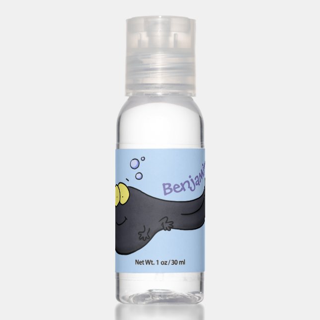 Cute fun tadpole cartoon illustration hand sanitizer (Front)
