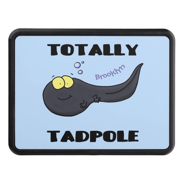 Cute fun tadpole cartoon illustration hitch cover (Front)
