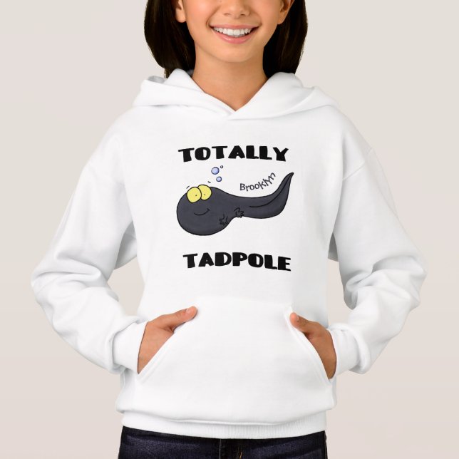 Cute fun tadpole cartoon illustration hoodie (Front)
