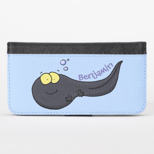 Cute fun tadpole cartoon illustration iPhone x wallet case
