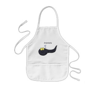 Cute fun tadpole cartoon illustration kids' apron