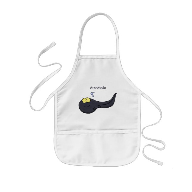 Cute fun tadpole cartoon illustration kids' apron (Front)