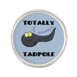 Cute fun tadpole cartoon illustration lapel pin