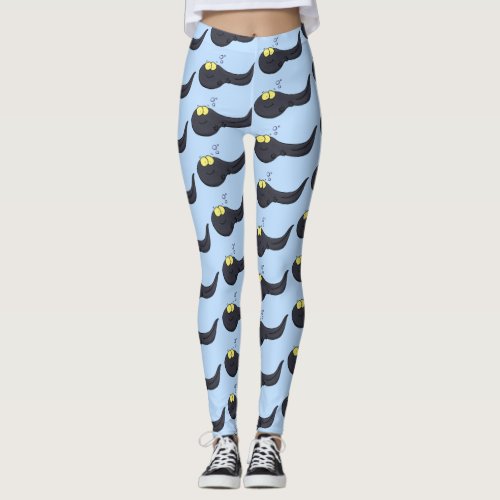 Cute fun tadpole cartoon illustration leggings