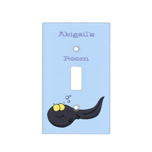 Cute fun tadpole cartoon illustration light switch cover