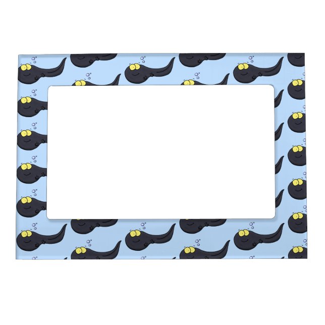 Cute fun tadpole cartoon illustration magnetic frame (Front)