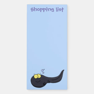 Cute fun tadpole cartoon illustration magnetic notepad