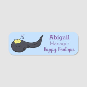 Cute fun tadpole cartoon illustration name tag