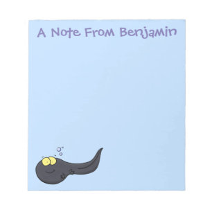 Cute fun tadpole cartoon illustration notepad