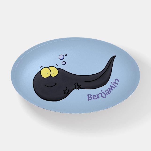 Cute fun tadpole cartoon illustration paperweight (Front)