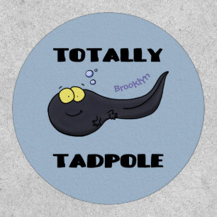 Cute fun tadpole cartoon illustration patch
