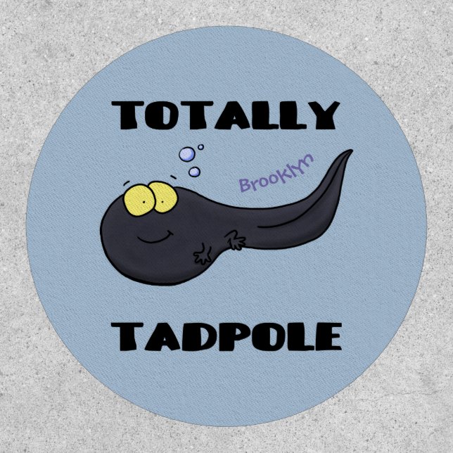 Cute fun tadpole cartoon illustration patch (Front)