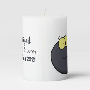 Cute fun tadpole cartoon illustration pillar candle