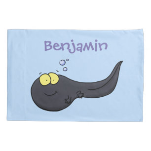 Cute fun tadpole cartoon illustration pillow case