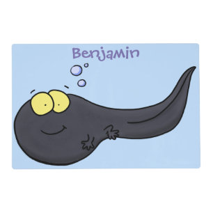 Cute fun tadpole cartoon illustration placemat